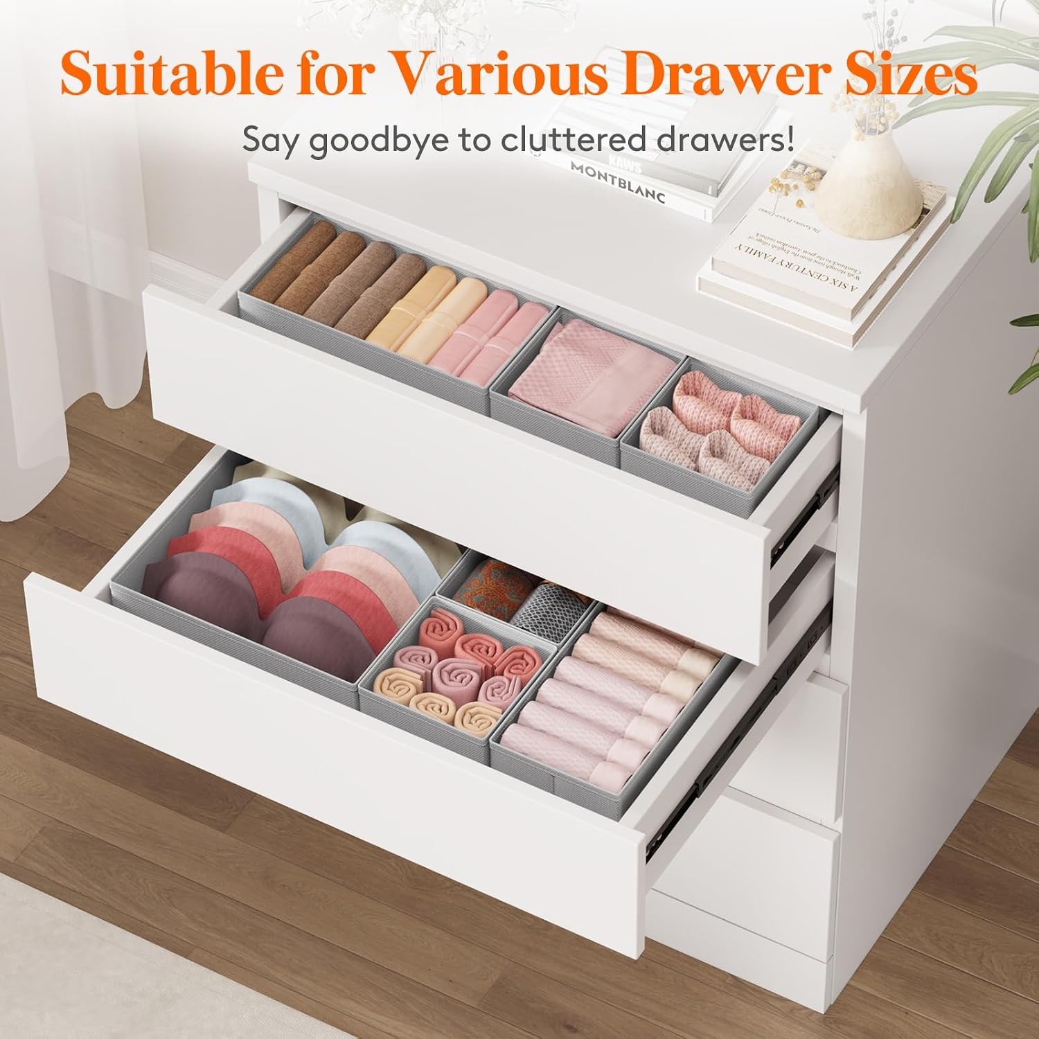 Lifewit Drawer Organizer 16 Pack Underwear Closet Dresser Dividers