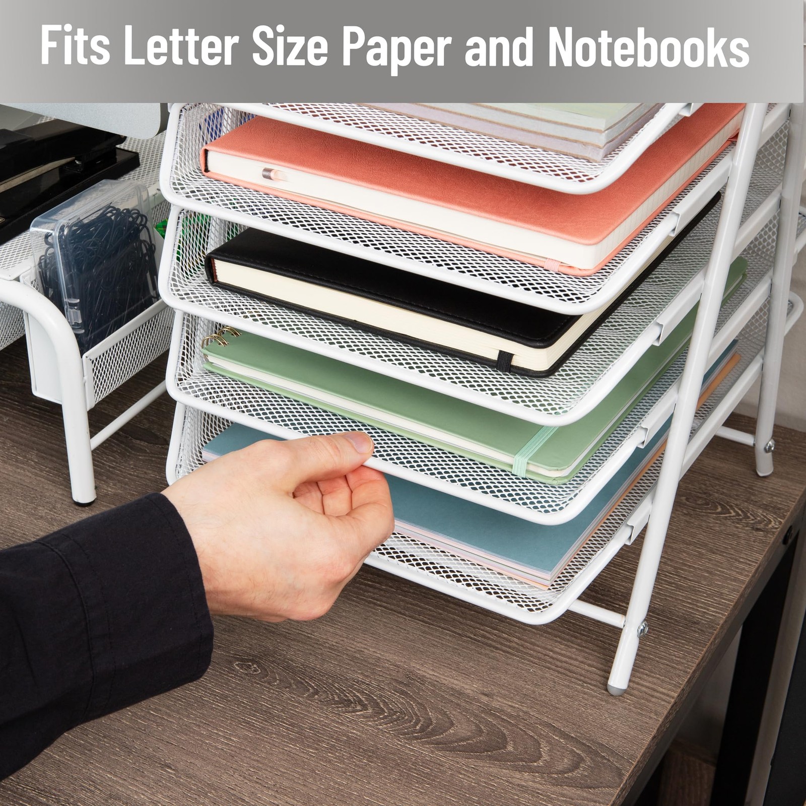 Mind Reader 5-Tier Paper Tray Organizer, Vertical Desktop File Storage Rack, …