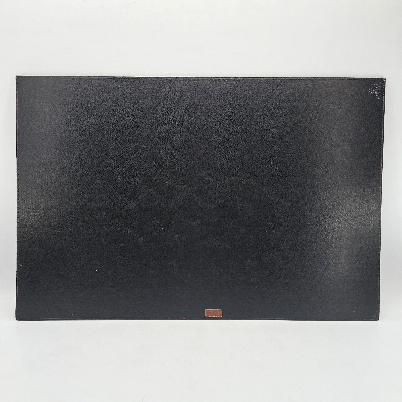 Vtg Executive Desk Cadillac Logo Gold Accent Leather Pad Blotter Mat 30″x20″ #1