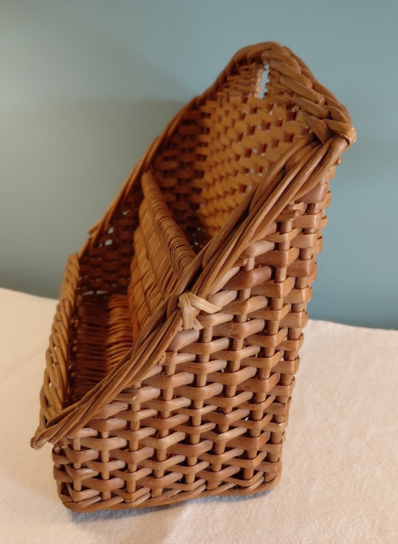 VTG Wicker Rattan Desk or Wall Organizer Letter Holder Separator