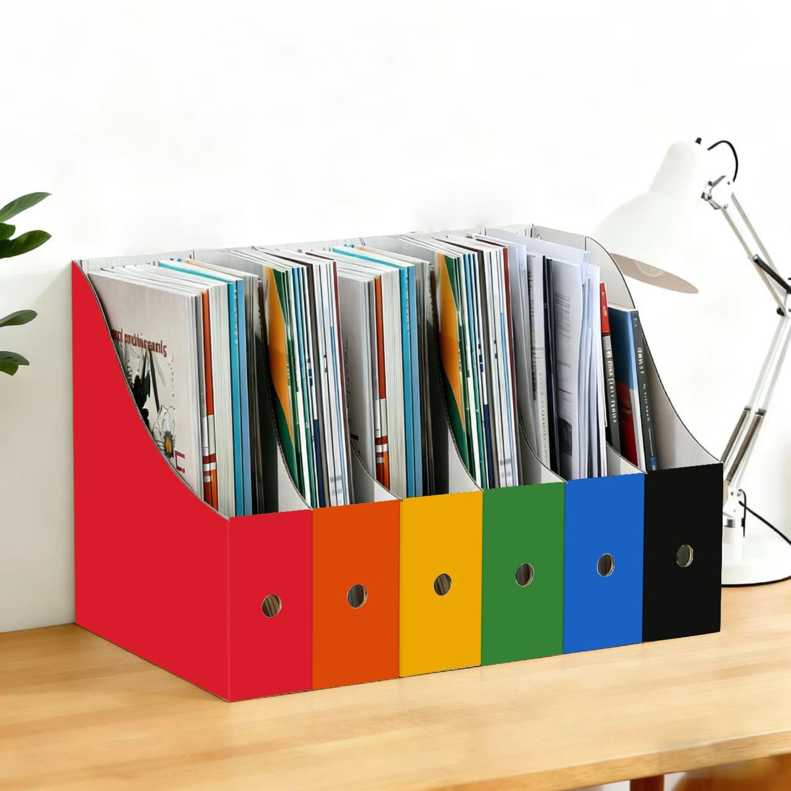Magazine File Folder Holder for Desk, Book Bins for Classroom Library,Office,Hom