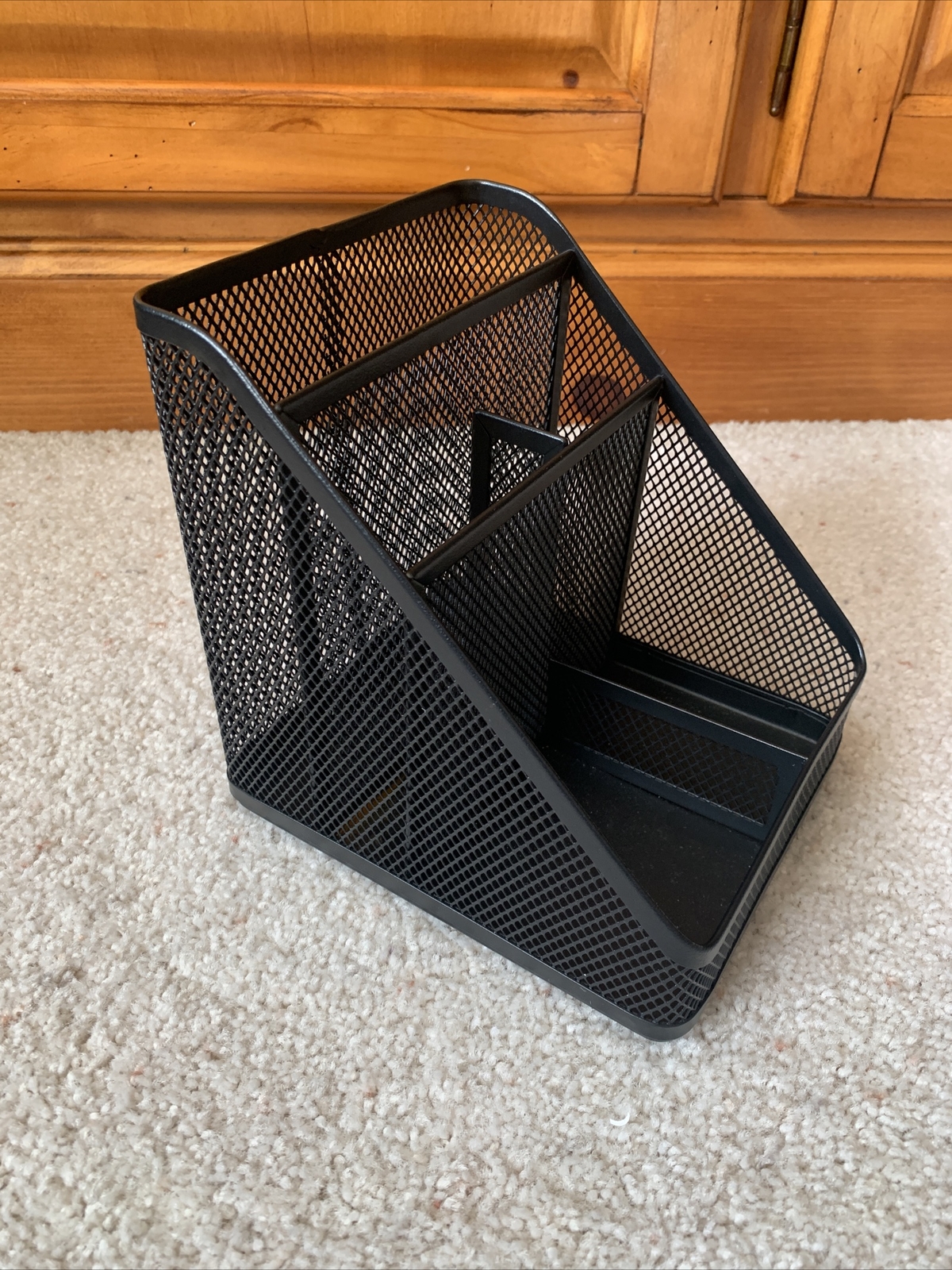 Brightroom Medium Desktop Organizer Black Mesh Metal Desk Office 7in x 7in x 6in