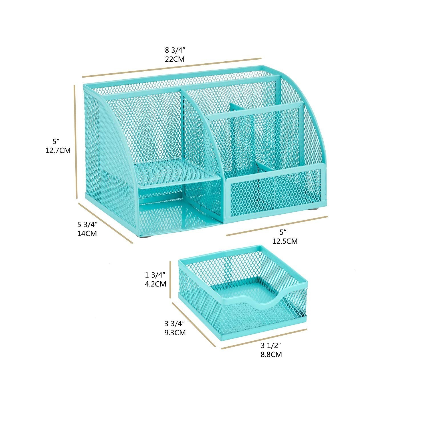 Annova Mesh Desk Organizer Office with 7 Compartments + Drawer/Desk Tidy Cand…