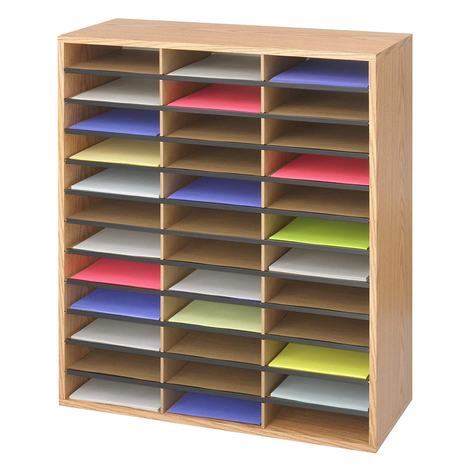 Literature Organizer, 36 Compartments, Office and Classroom Mailbox with Adju…