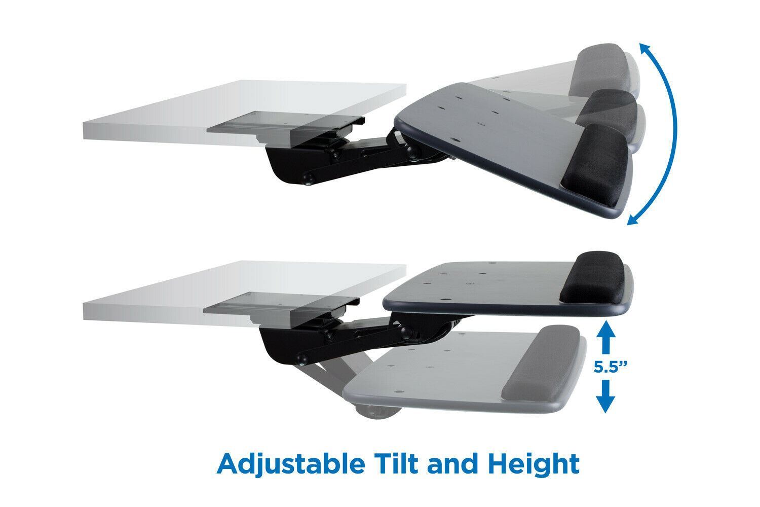 Mount-It! Under Desk Keyboard Tray with Ergonomic Wrist Rest Pad |17.25 Inch