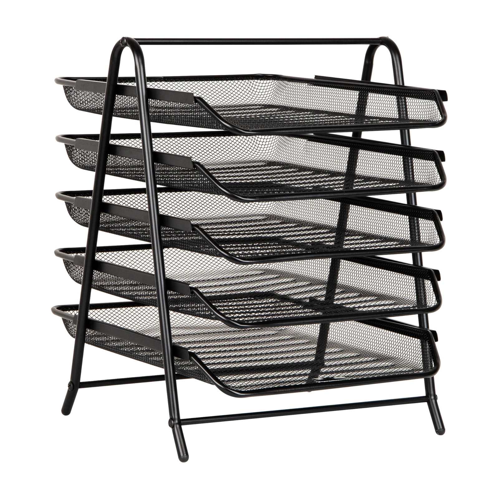 Mind Reader 5-Tier Paper Tray Organizer, 14.5″ x 13.8″ x 11.5″, Black