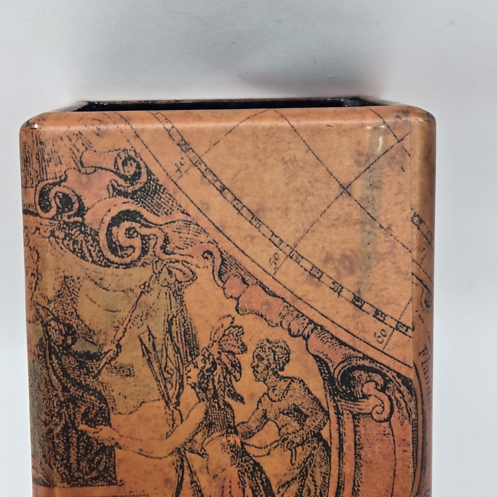 OOAK VTG Handmade Storia Art Inlay Pen & Pencil Holder Desk Office Decor 4.5″H