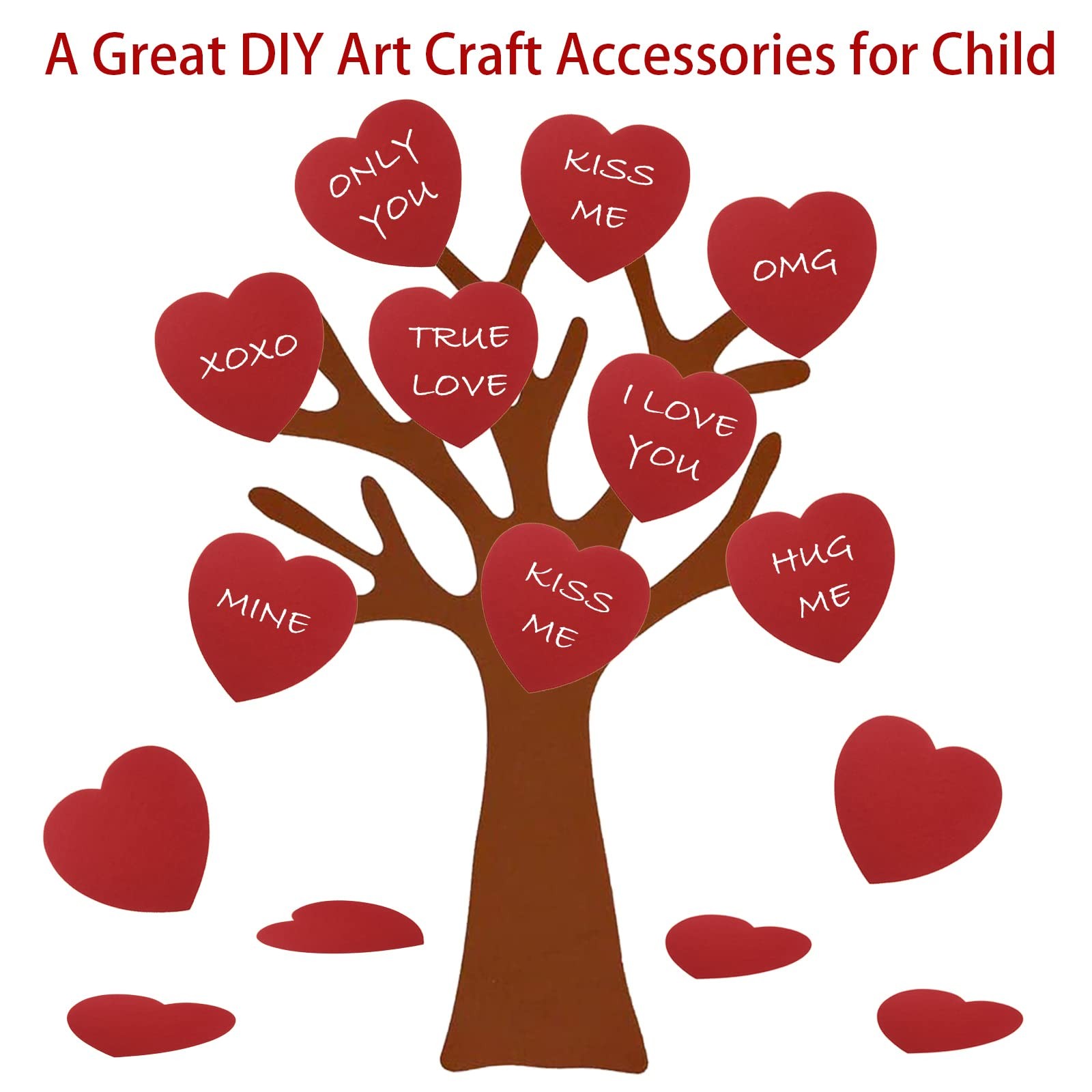 72 Pcs 6 Inch Large Heart Paper Cutouts, Double Sided Shape Red