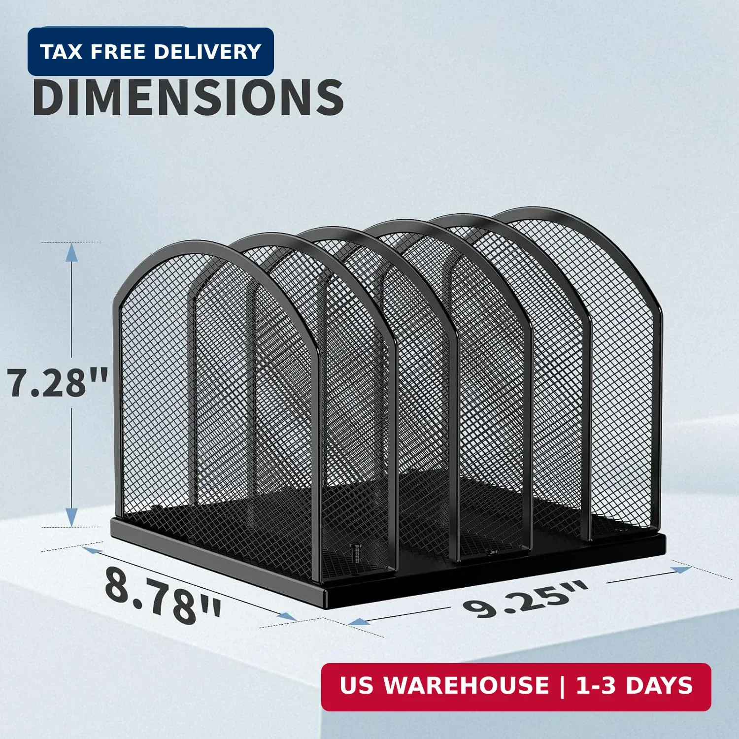 Gawerk 5-Section Vertical Desktop Organizer, 5-Section Mesh File Folder Stand So
