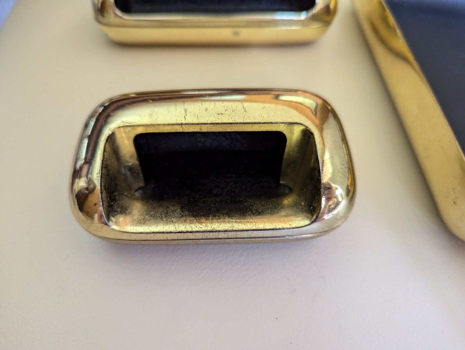 Eldon Emphasis Vintage Office Brass Note Pad Tray Business Card Paperclip Holder