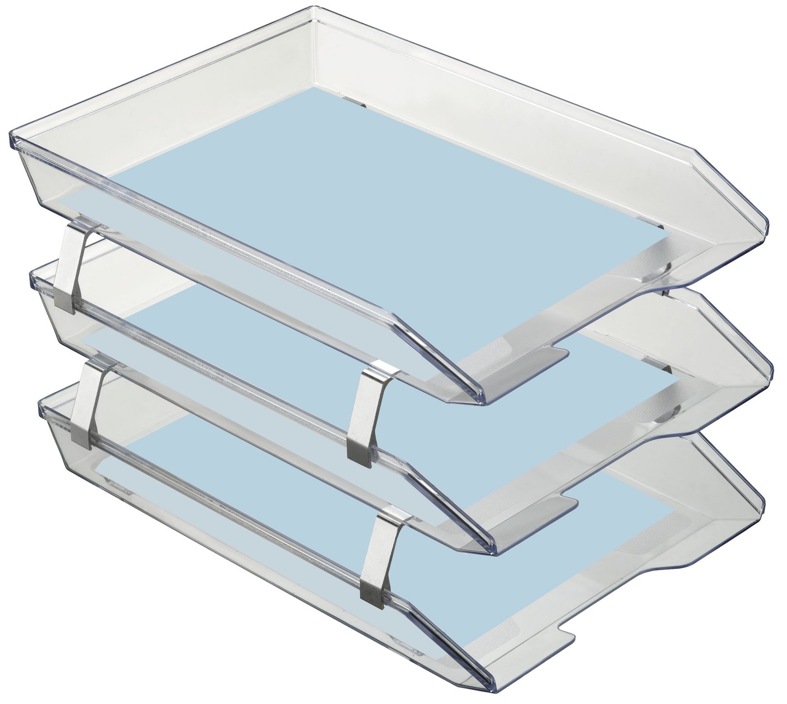 3 Tier Letter Tray Front Load Letter Size A4 Desktop File Organizer Clear