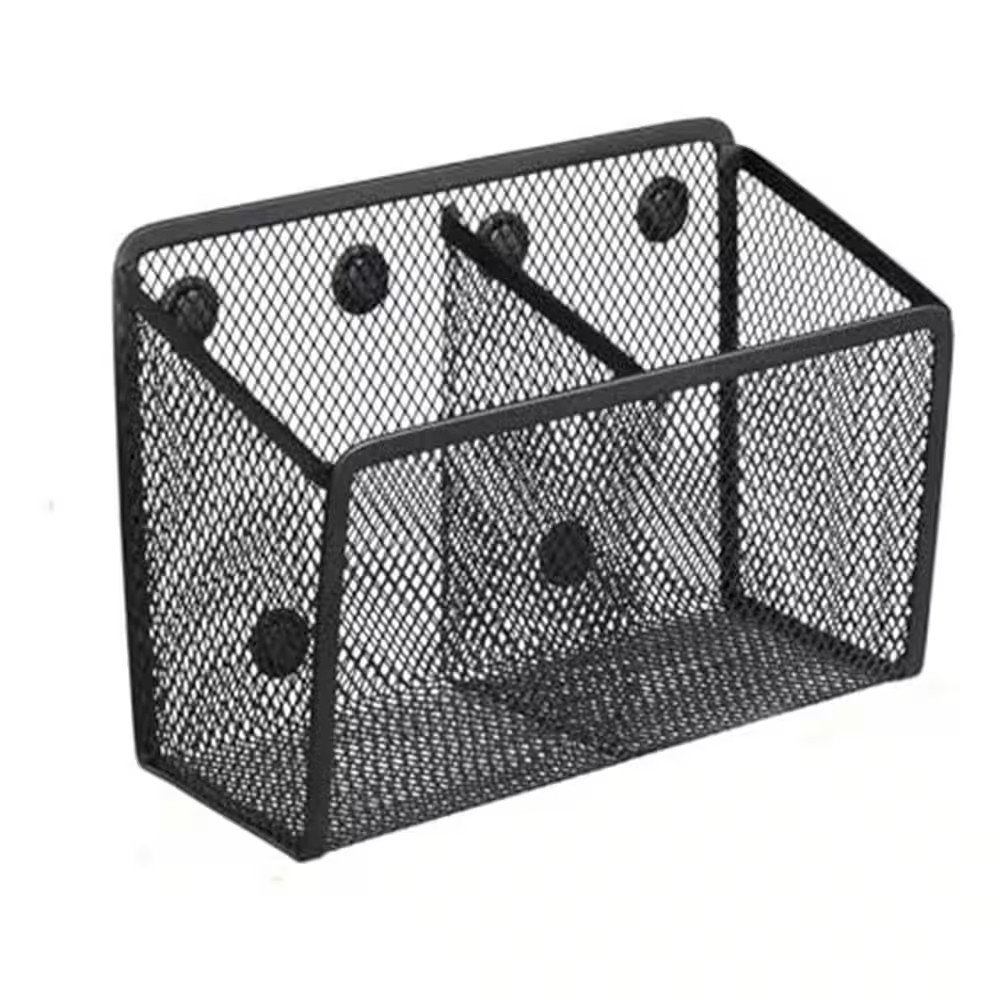1-Pack Magnetic Mesh Pen and Pencil Holder for Whiteboard Refrigerator Strong Ma