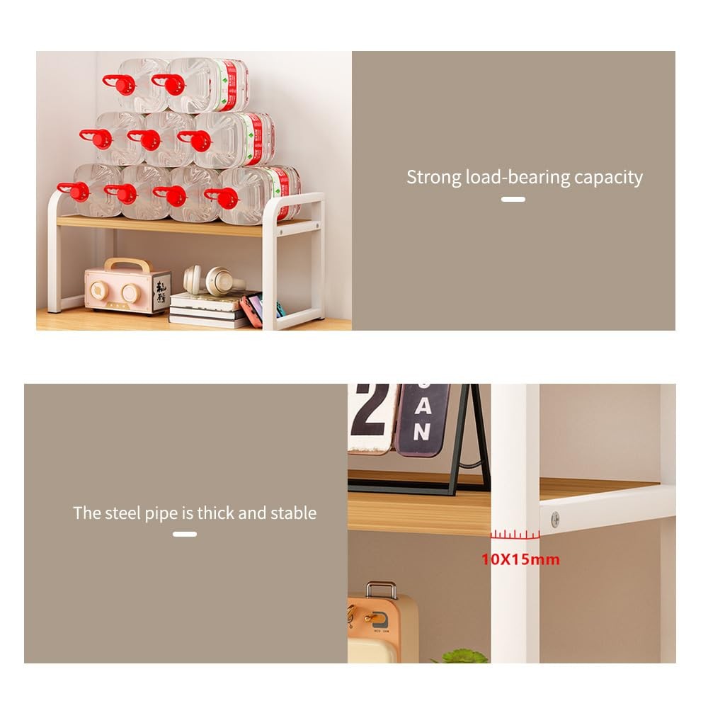 Office Desk Shelf Organizer, Wood 11.81Lx7.87Wx8.46H, White White-single Tier
