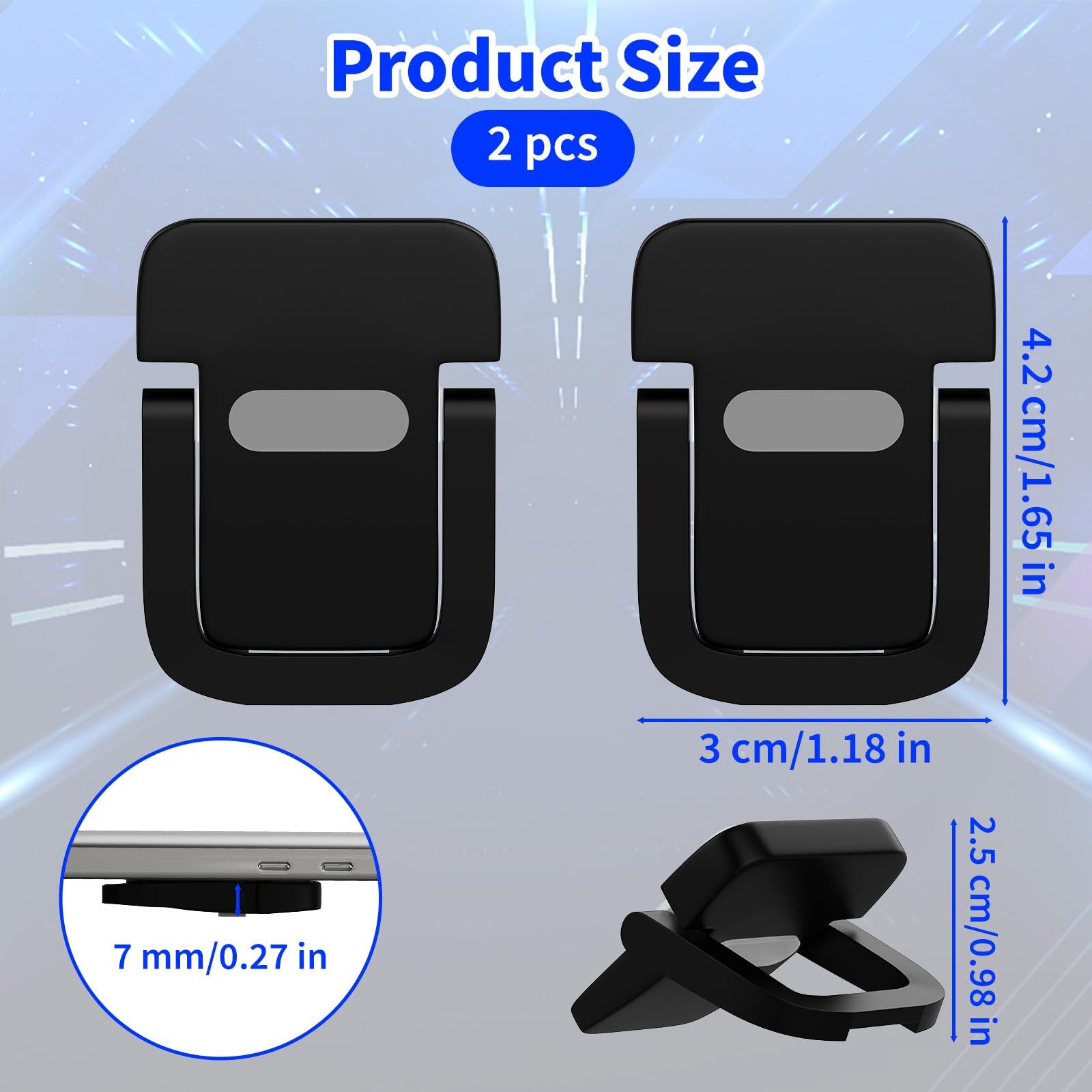 Notoke 2 PCS Portable Keyboard Riser, Adjustable Black Laptop