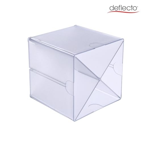Deflecto Stackable Clear Cube Organizer Removable Cross Style 6 x 6 inches
