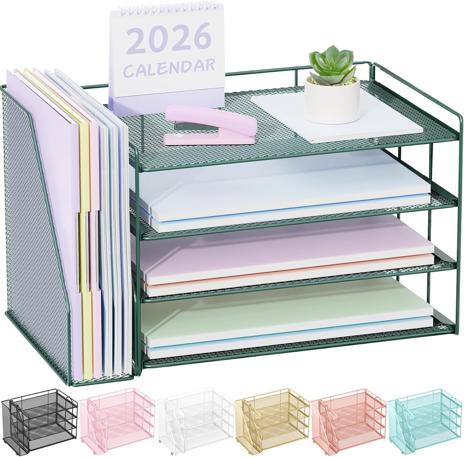 Paper Organizer, Desk Organizers and Accessories for Desk with File Organizer, D