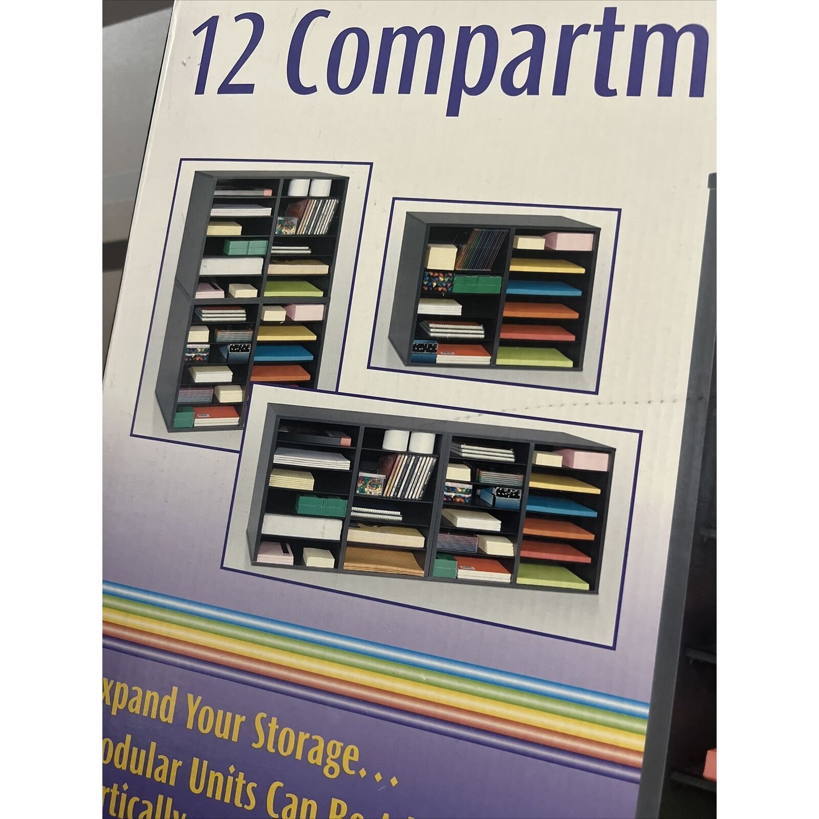 12 Compartment Paper Organizer Shelf Module Unit