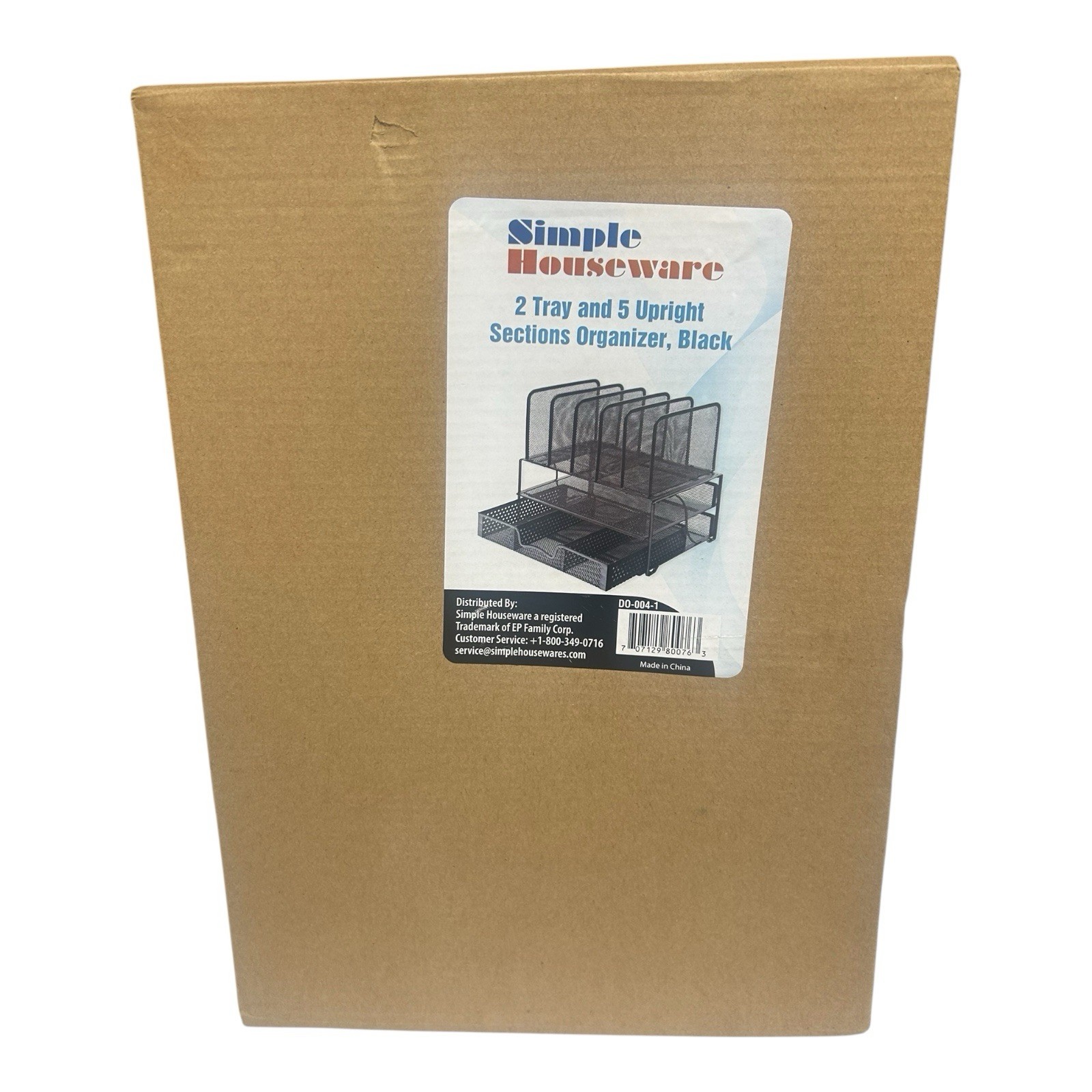Simple Houseware 2-Tray 5-Section Desk Organizer Black-NEW