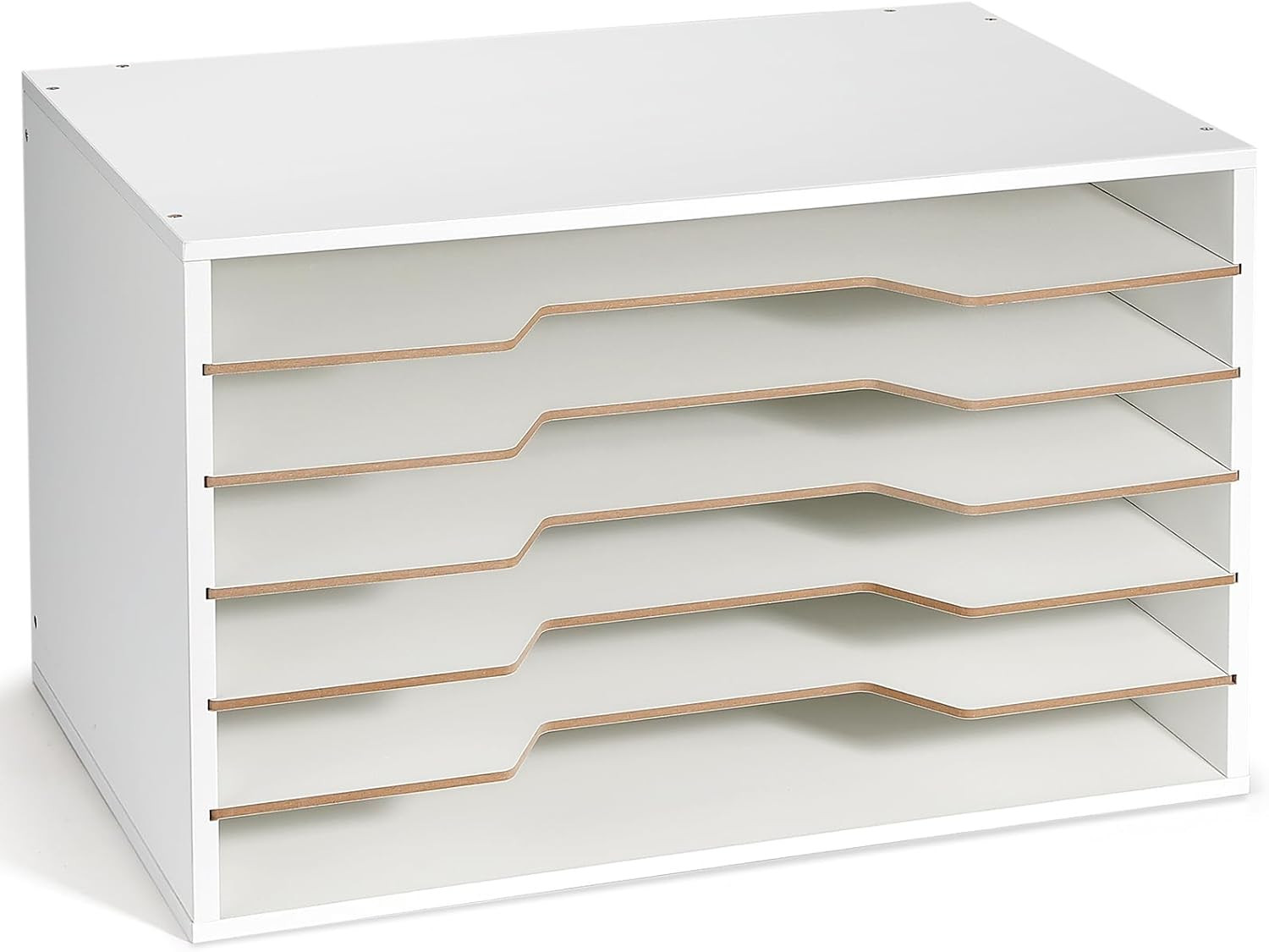 Larger 12×18 Wooden Literature Organizer – 6-Tier Adjustable File Sorter