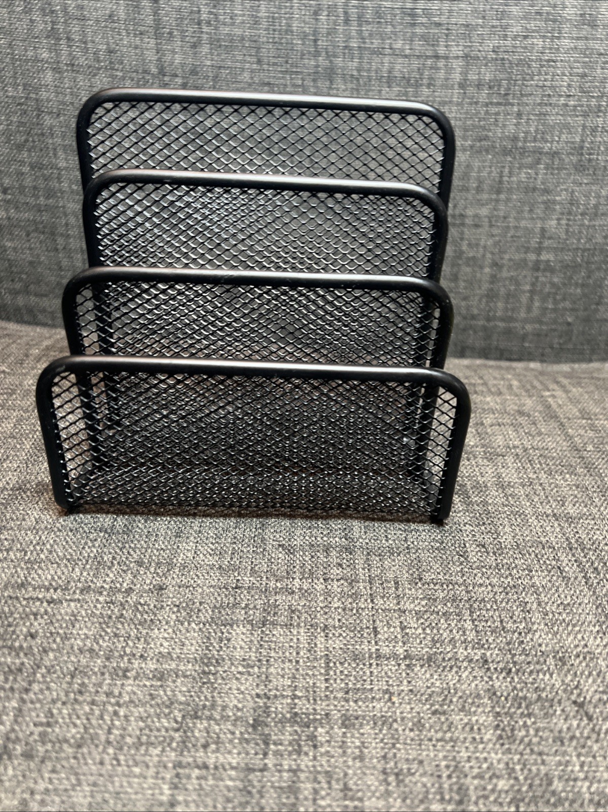 Wire Metal Mesh Desk Organizer Mail Letter File Sorter Holder Black 3 Slots