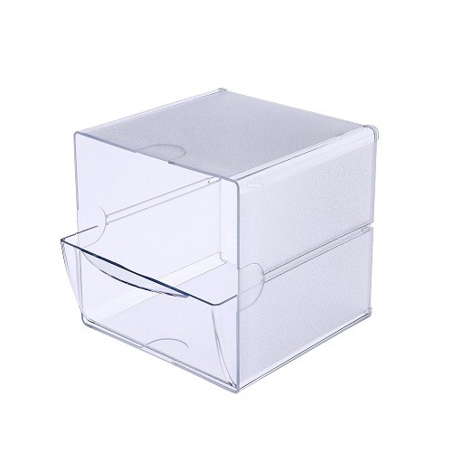 Deflecto 350801Cube with 1 drawer 1 Metal Clips Clear – 1EA