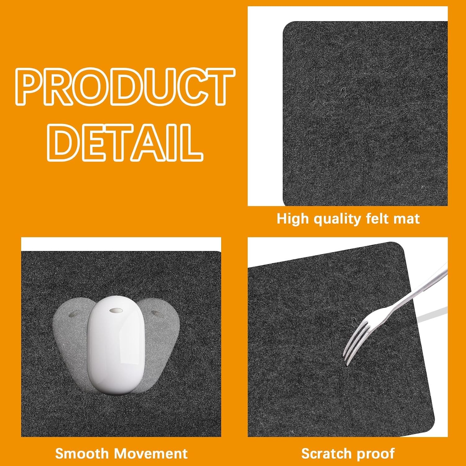 Large Felt Desk mat 36×12 inches, with Non-Slip Full Desk Mouse Pad,Office