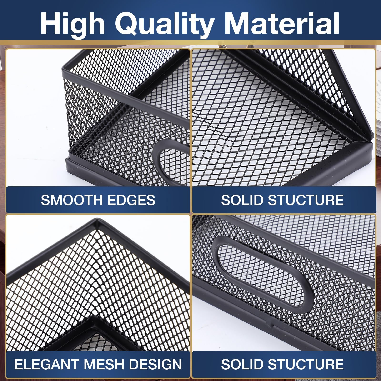 3 Pcs Paper Organizers Metal Mesh Desk Organizer Stackable Desk Tray Single W…