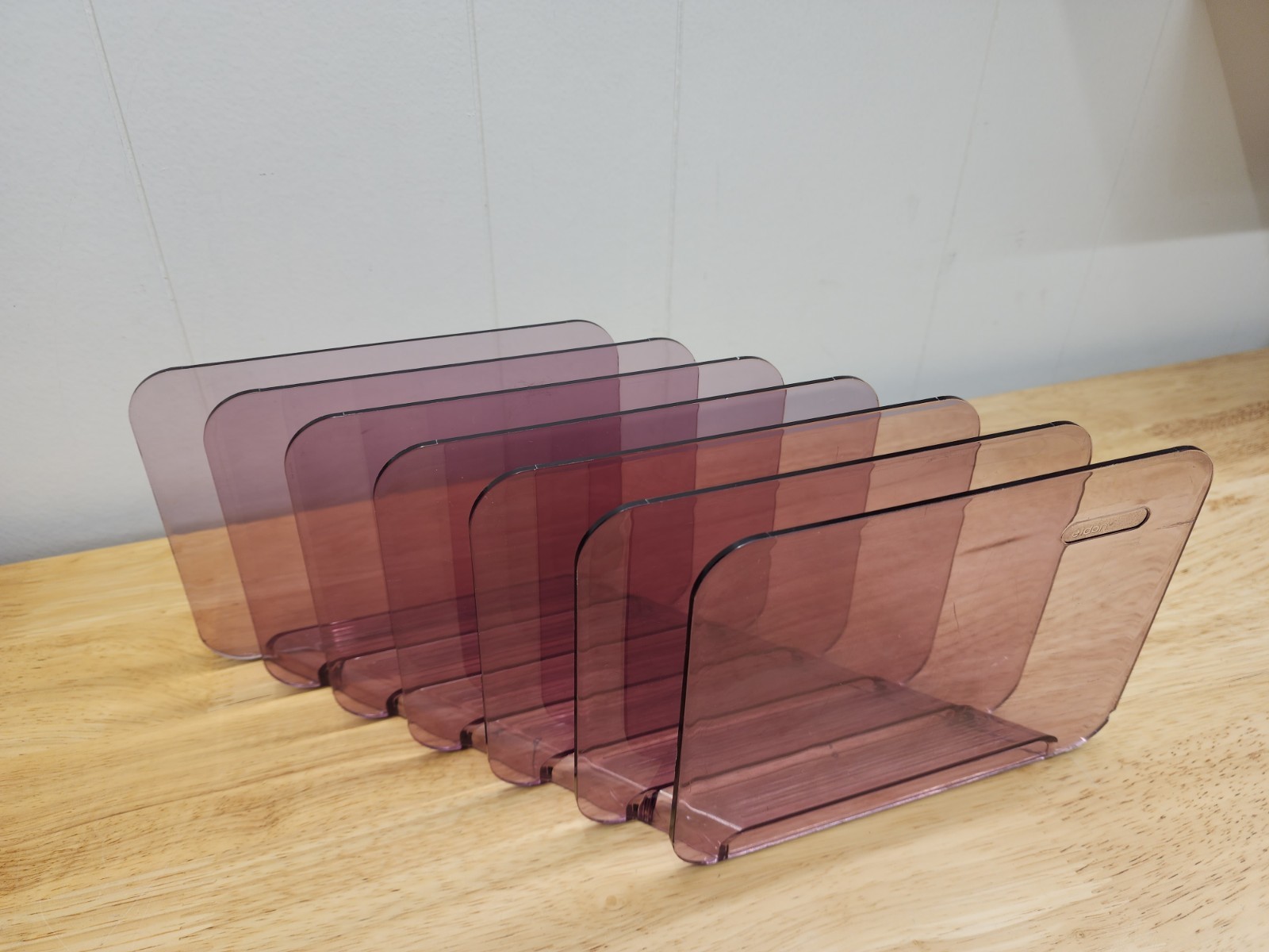 Eldon Six Slot Acrylic Office Desk Organizer Letter Holder Vintage – Purple