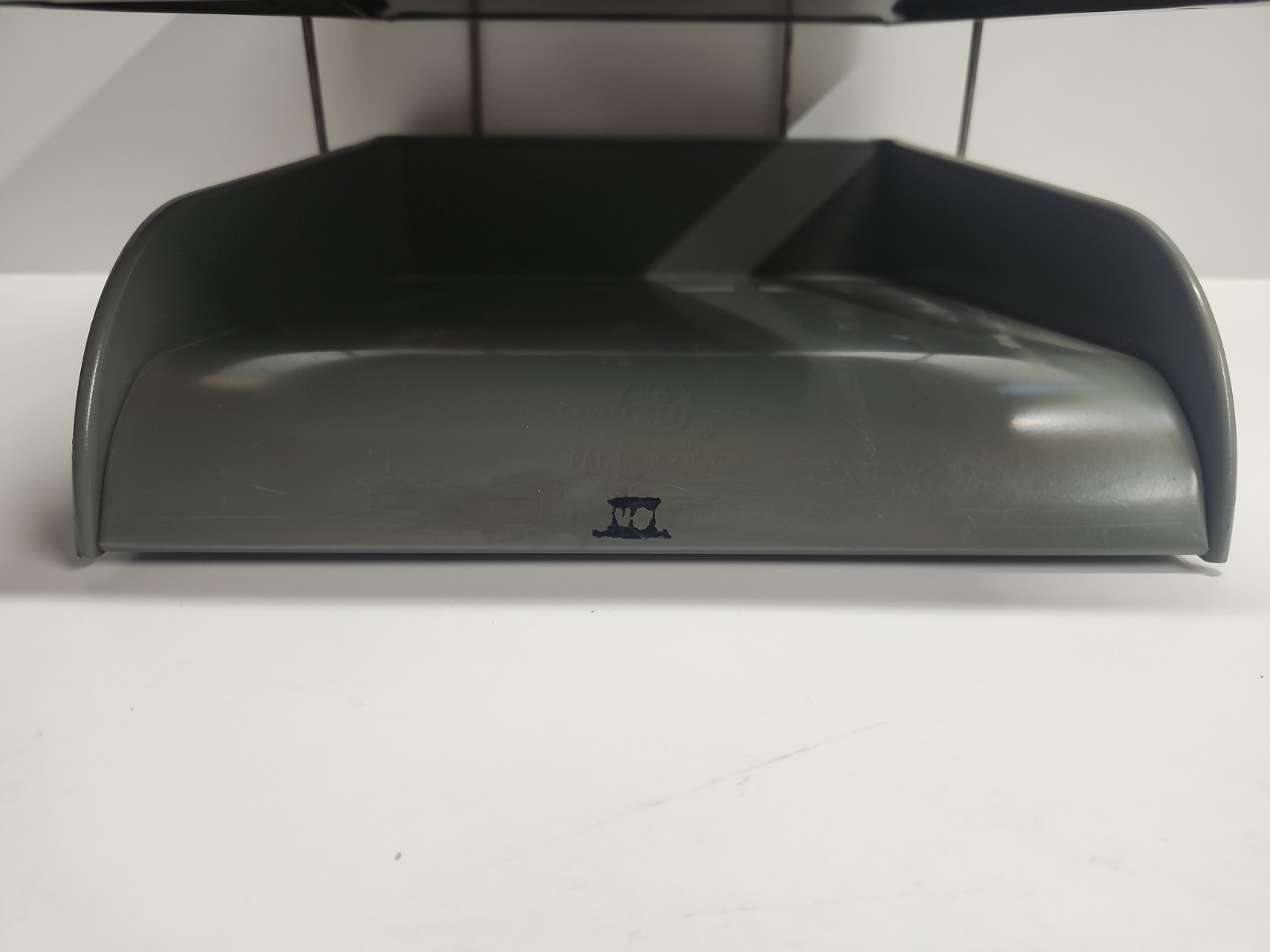 Vintage Globe-Wernicke 2 Tier Metal Paper Tray File Organizer Mid-Century Grey