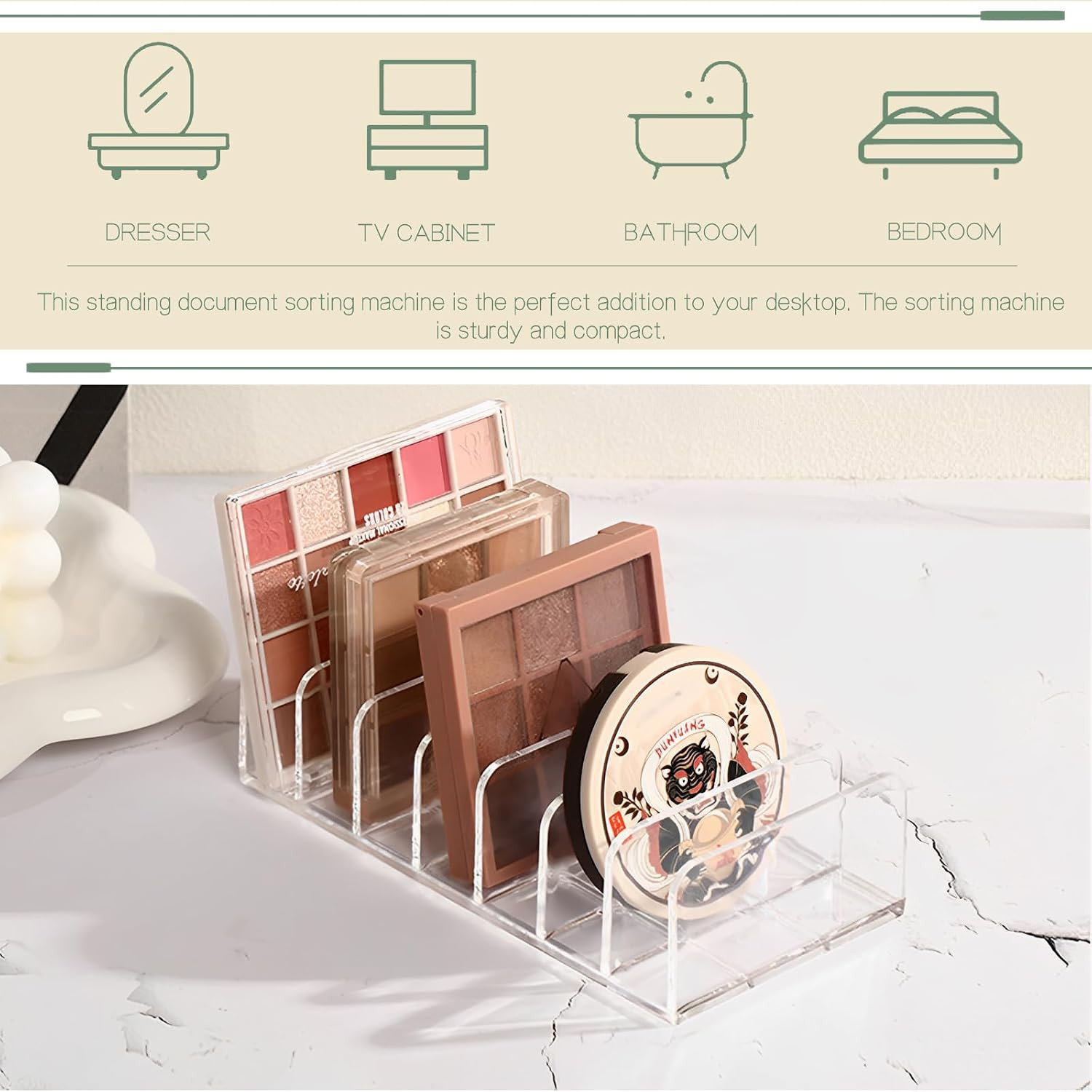 Acrylic Mail Organizer – 2 Pcs CD Holder with 7 Compartments, 7 X 5 X 1.57 Trans