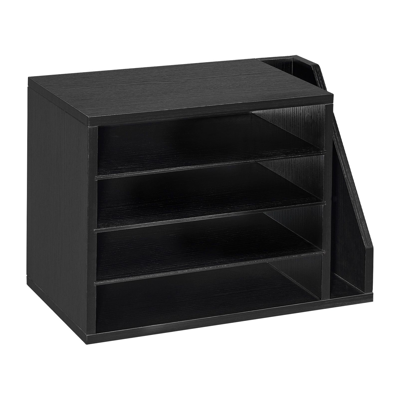 4 – Compartment Wooden Mailbox Sorter with Detachable Shelves, Side Vertical