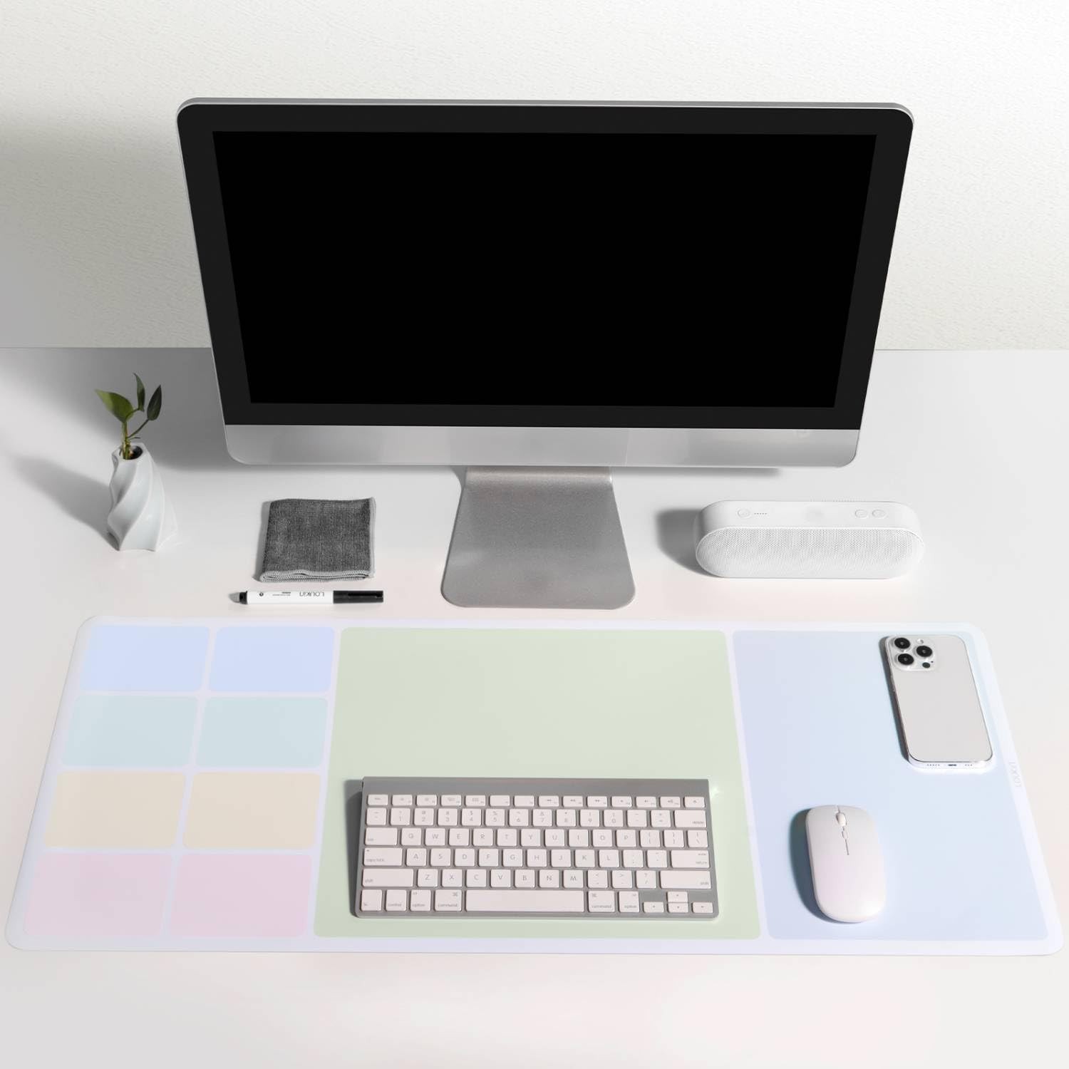 LOUKIN Erasable Dry Erase Desk Mat, 32″x14″ Mouse Pad, 32″x14″, Colorful