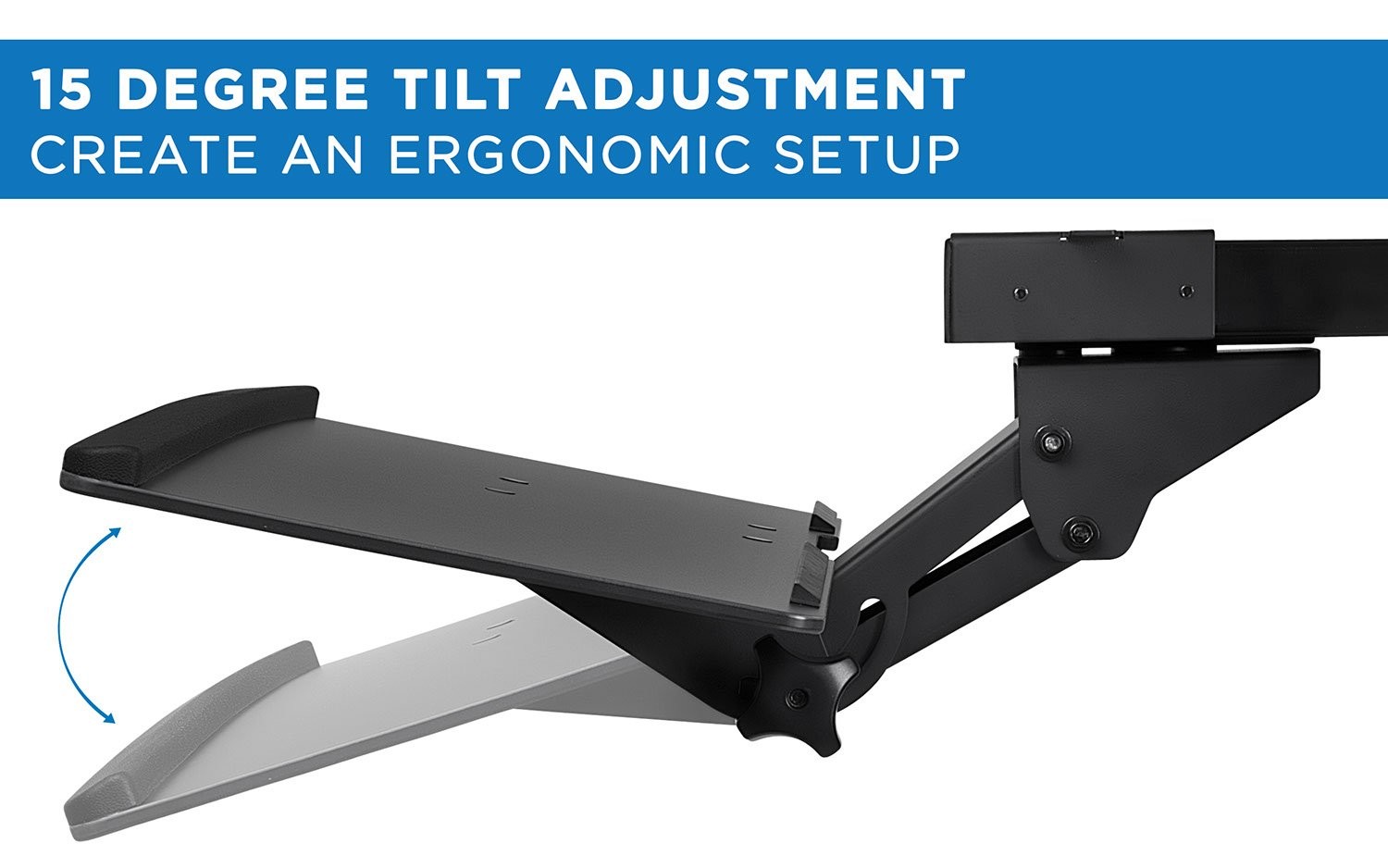 Mount-It! Keyboard Tray Under Desk, Full Motion Computer Large, Black