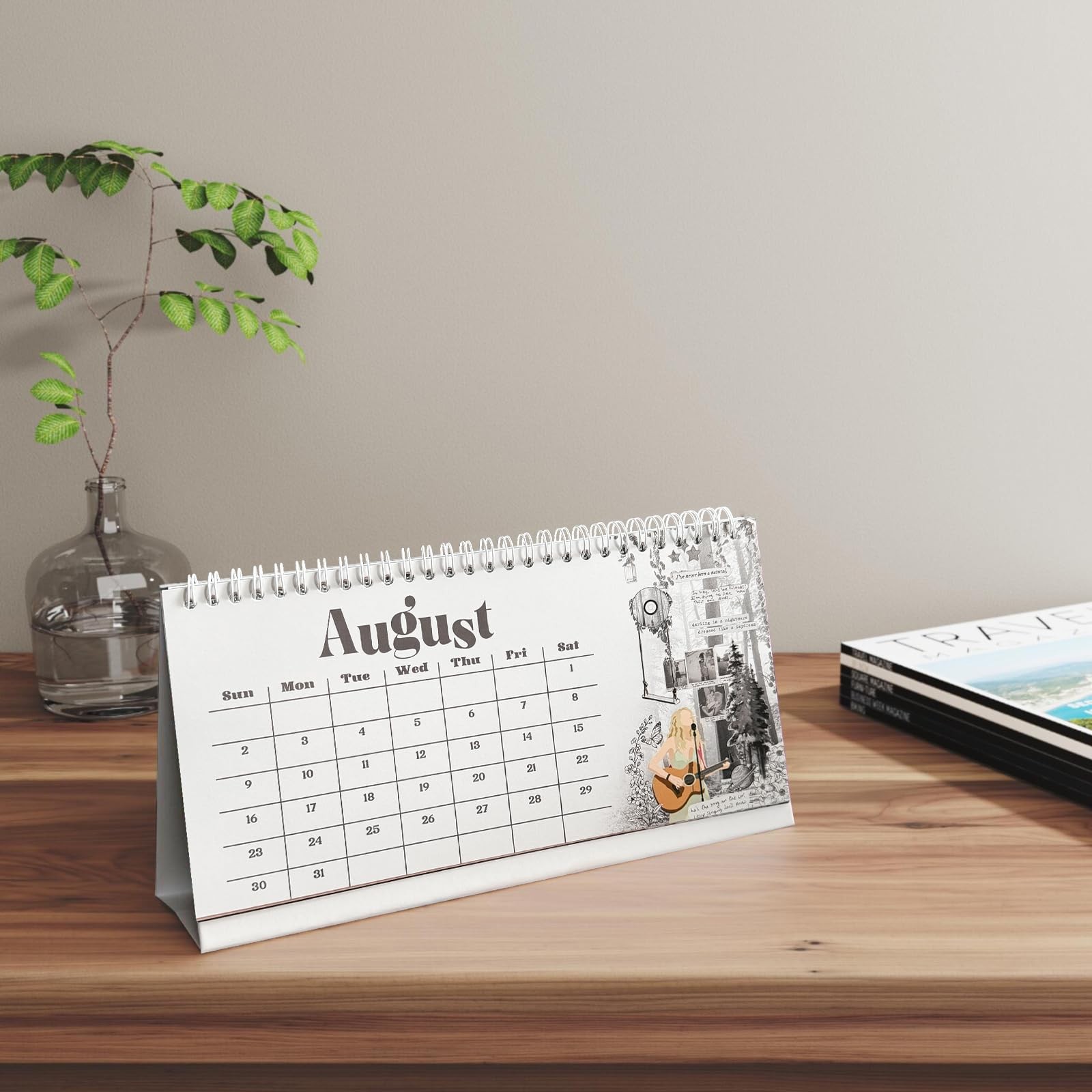 Singer Inspired Desk Calendar 2026 Best Era Design Gift for Music colorful