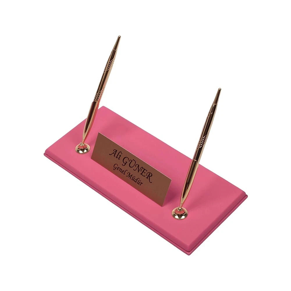 10 Pieces Leather Desk Organizer Set with Single Document Tray Desk Set Pink