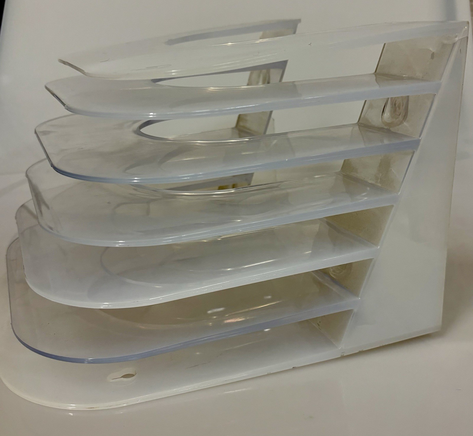 Clear Multi-Tiered 6 Shelf Desktop Organizer 7×9.5×10” Excellent Condition