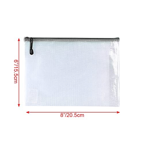 18 PCS Black 6″x8″ Mesh Zipper Pouch Plastic File Folders Organizing Bags