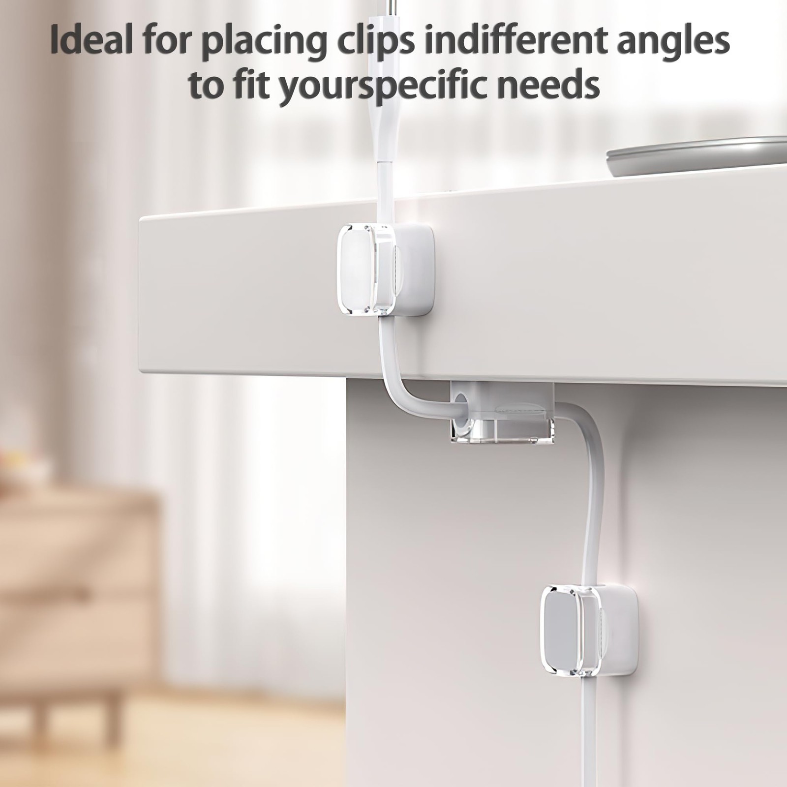 6 Pack Magnetic Cord Organizer & Cable Clips – Adjustable Under Color Mixed