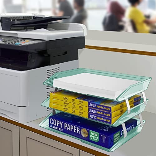 3 Tier Letter Tray Side Load Letter Size A4 Desktop File Organizer Plastic