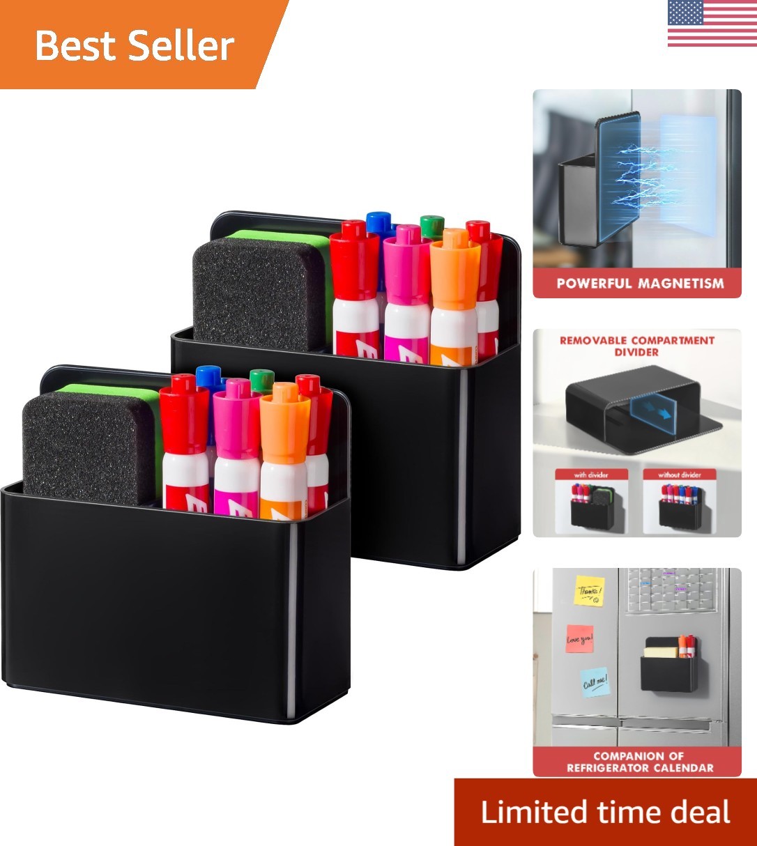 Elegant Magnetic Pen Caddy for Fridge – Versatile Organizer for Home & Classroom