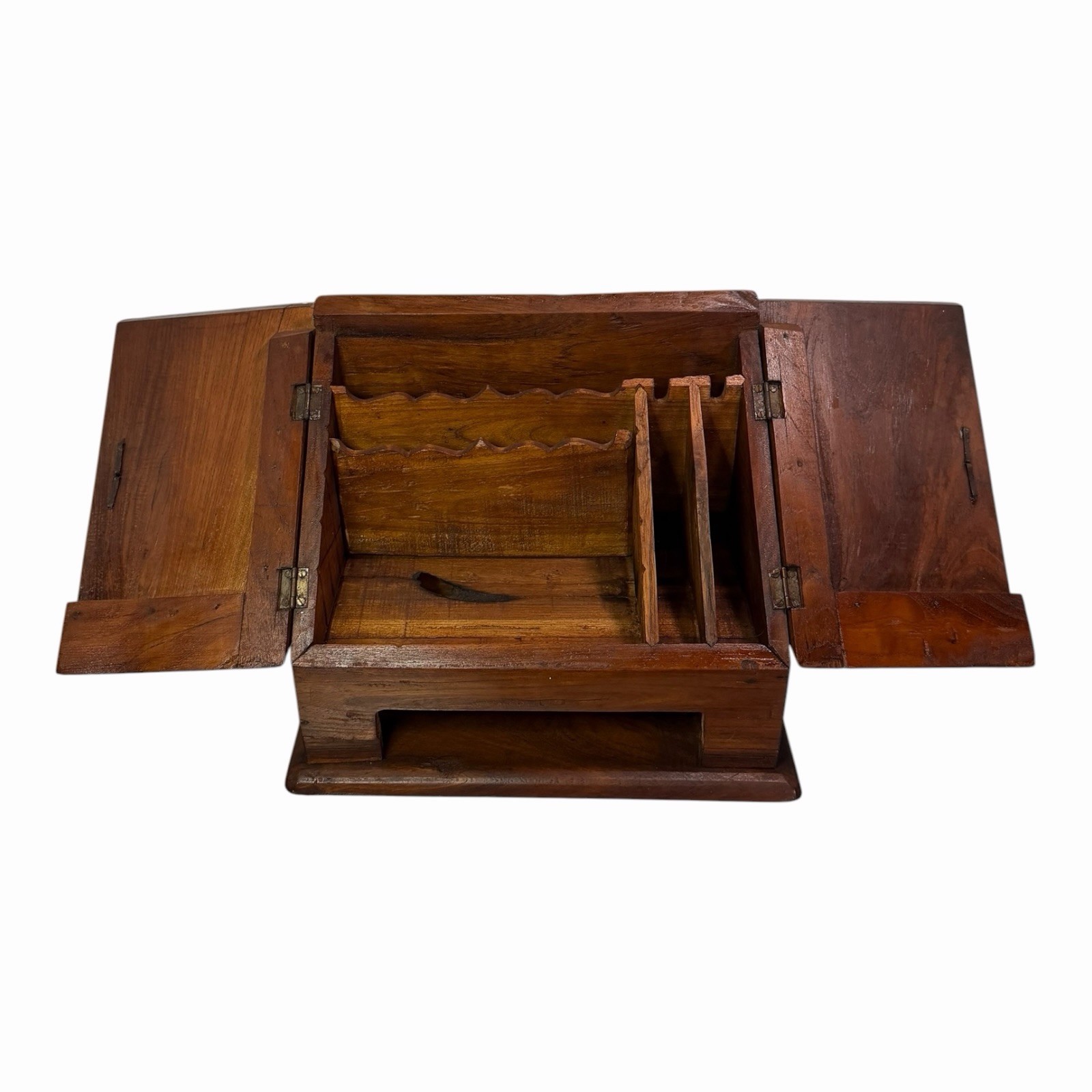 Vintage Wood Desk Mail Organizer. Missing Drawer And Spaces.