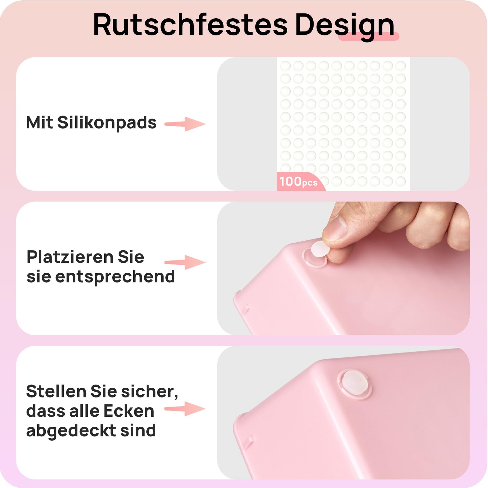 Vtopmart 25 PCS Plastic Drawer Organizers Set, 4-Size Versatile Bathroom Pink