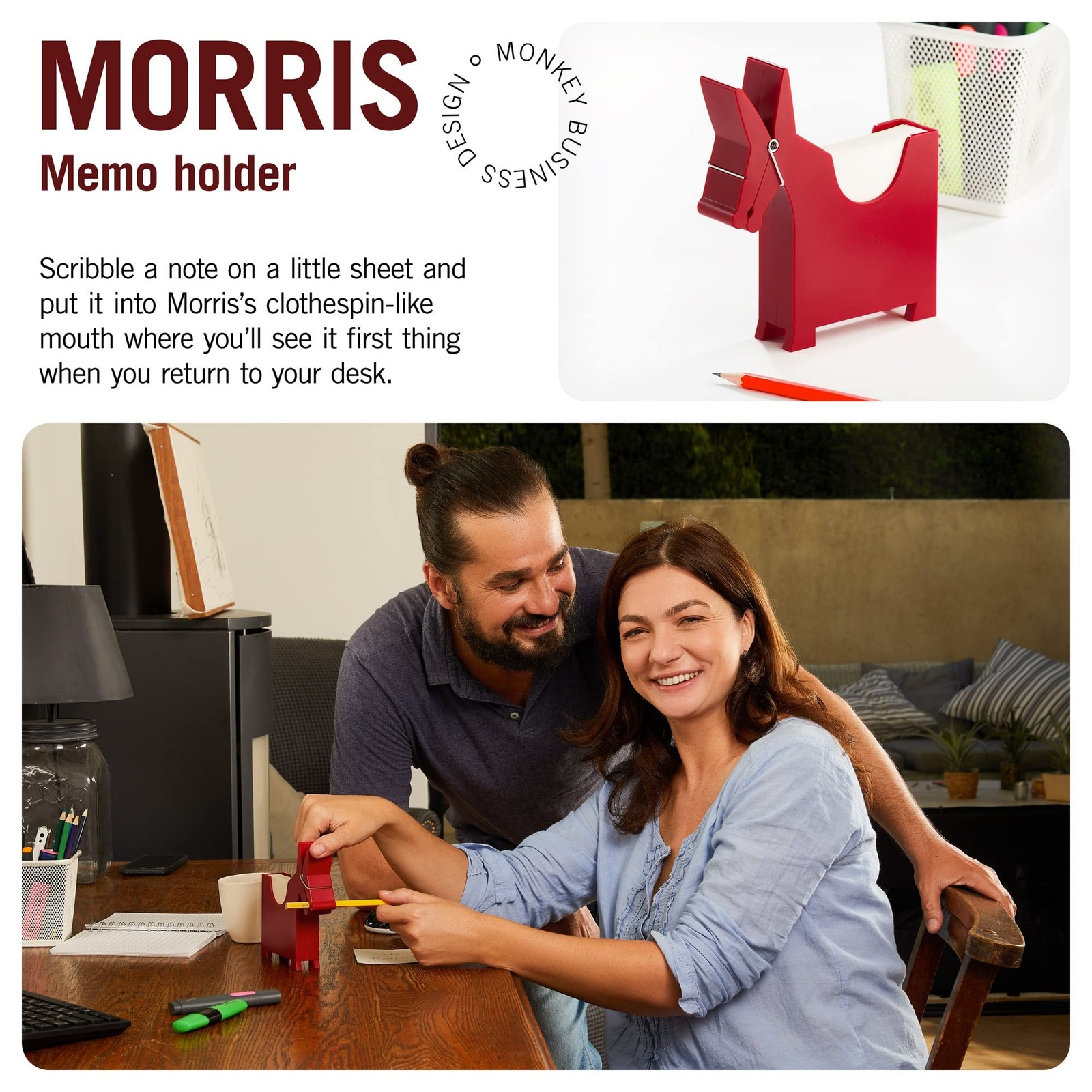 Monkey Business Morris The Donkey: Desktop Memo Holder | Cute Desk Accessorie…