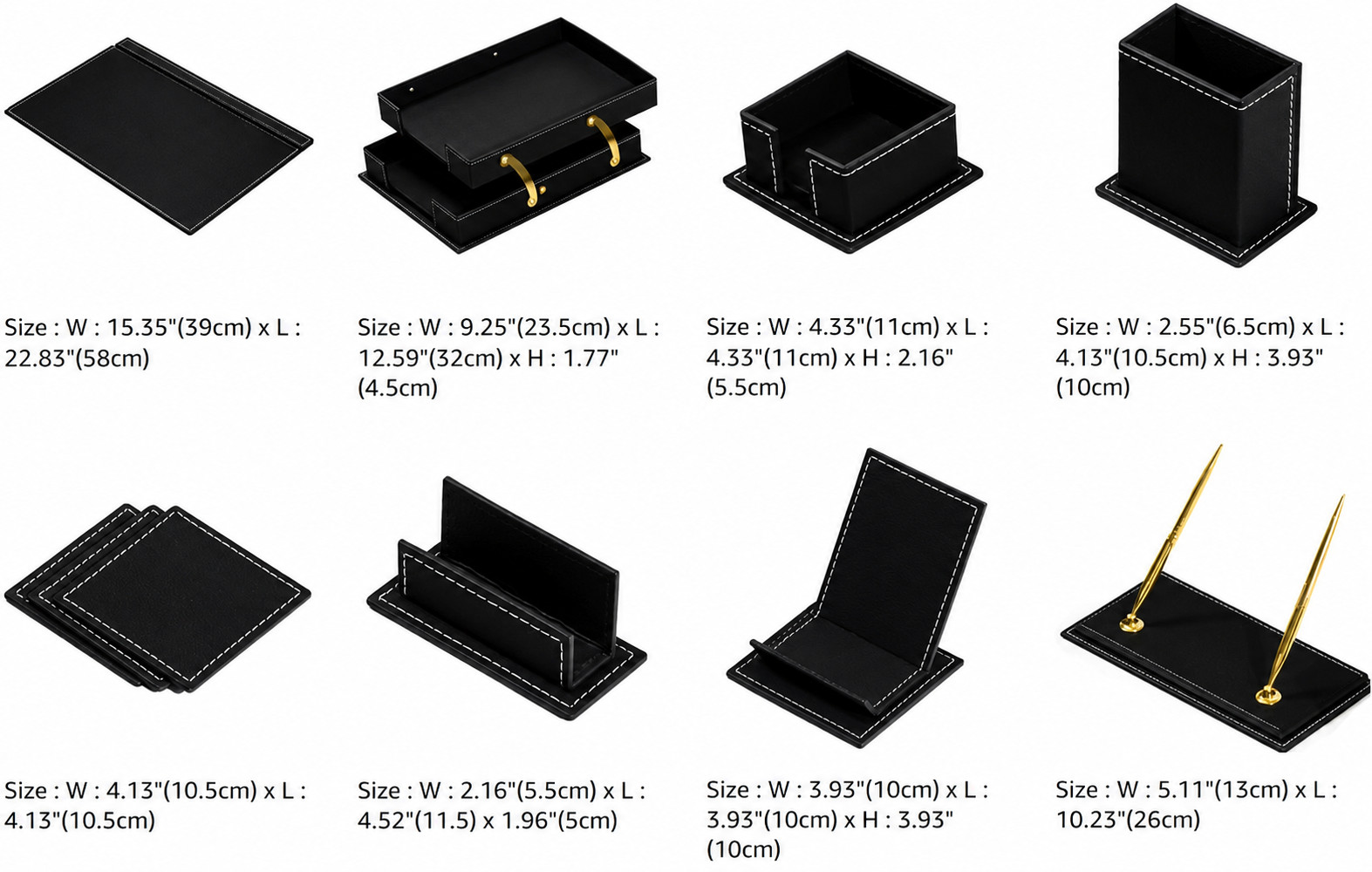 12 PCS Leather Desk Organizer Set – Classic Desk Organizer – Desk Accessories