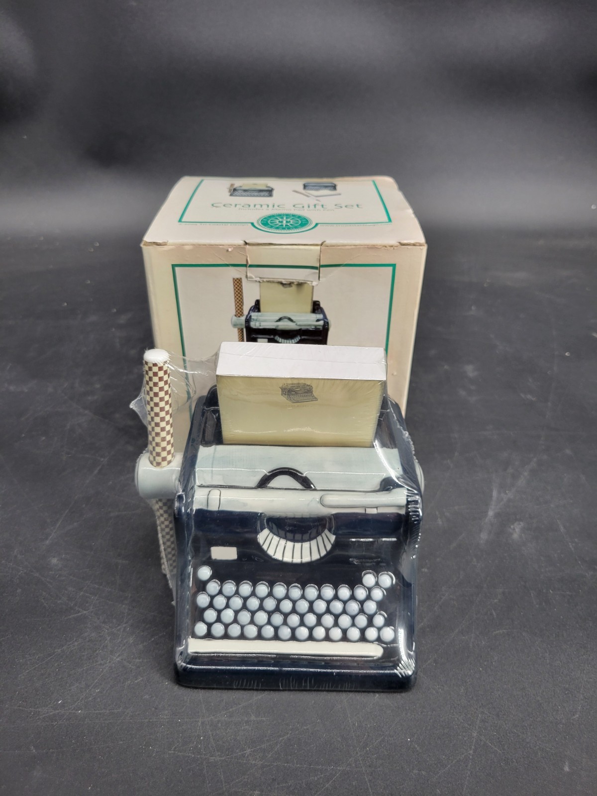 Vintage 2005 Typewriter Shape Ceramic Gift Set by Tri-Coastal Design -New In Box