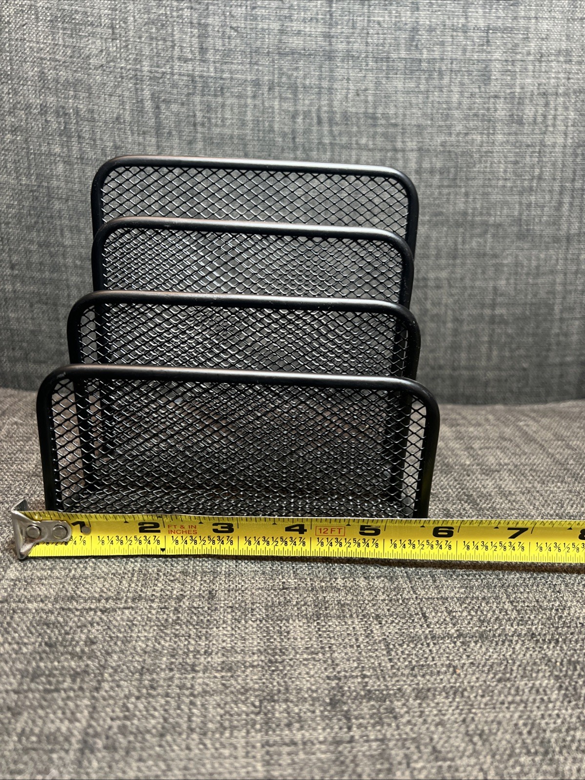 Wire Metal Mesh Desk Organizer Mail Letter File Sorter Holder Black 3 Slots