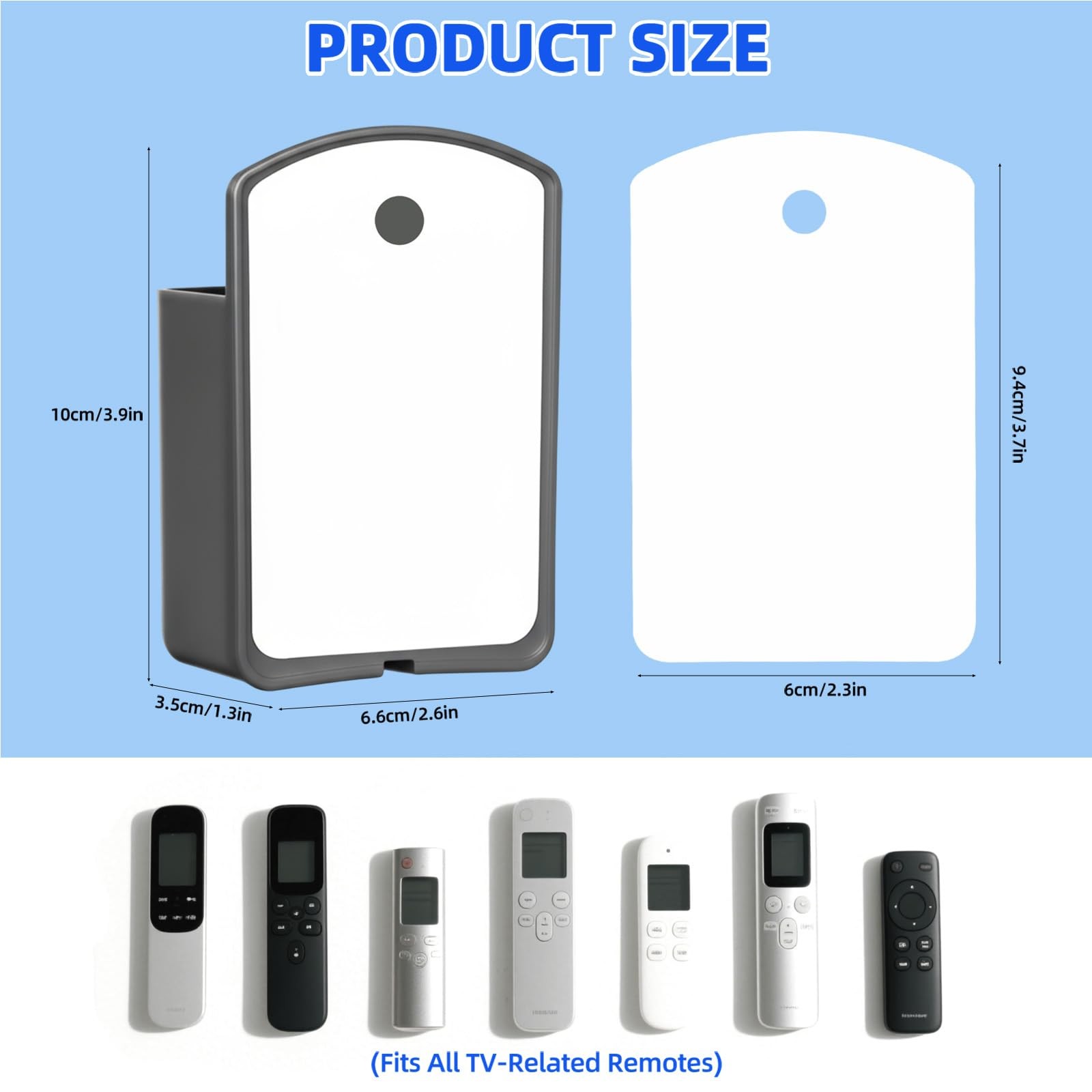 12 PCS Remote Control Holder Wall Mount Self Adhesive TV Organizer Gray