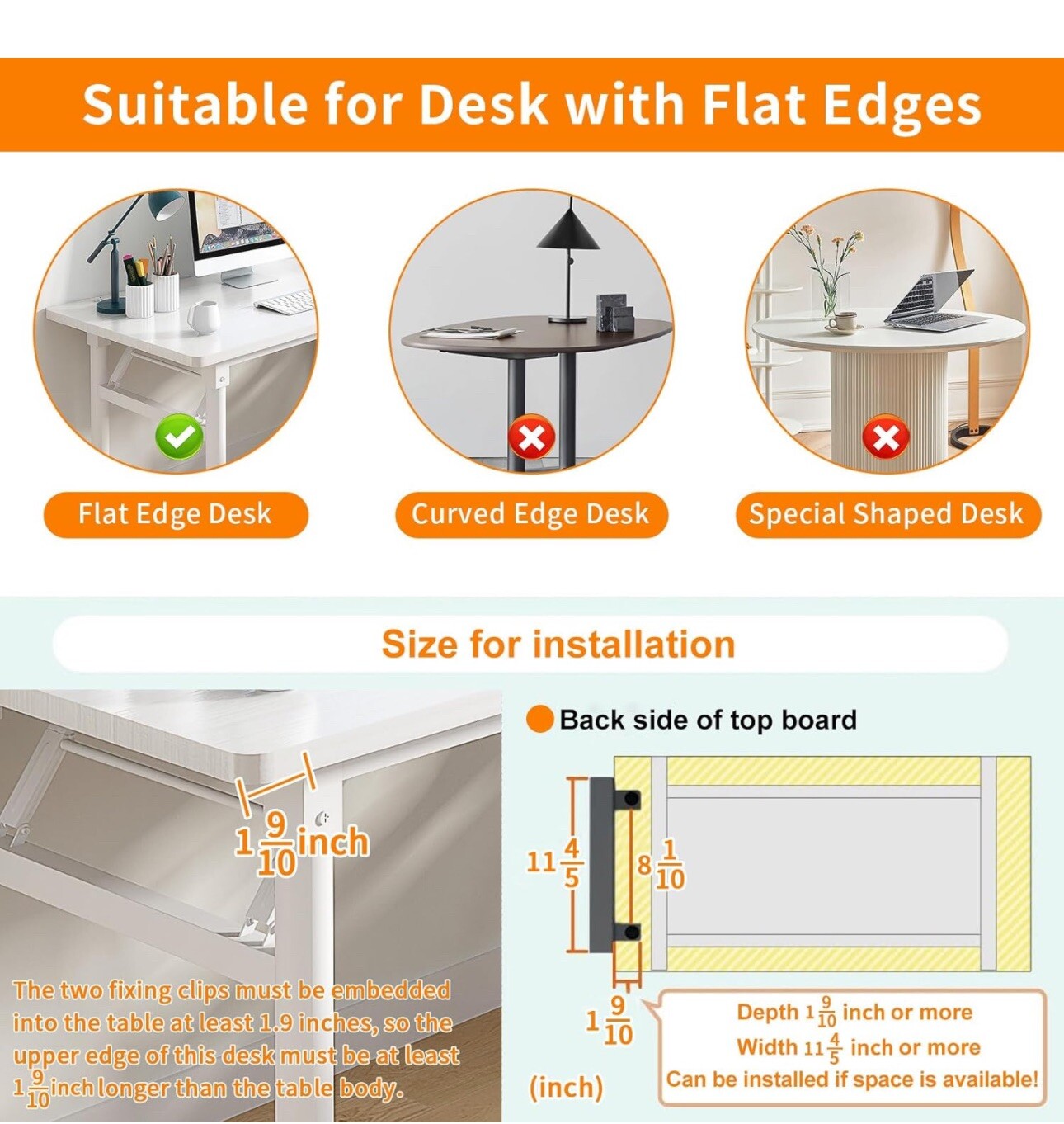 Meekakee Desk Side Storage Under Desk Storage Steel Desk Hanging Organize 1Tie..