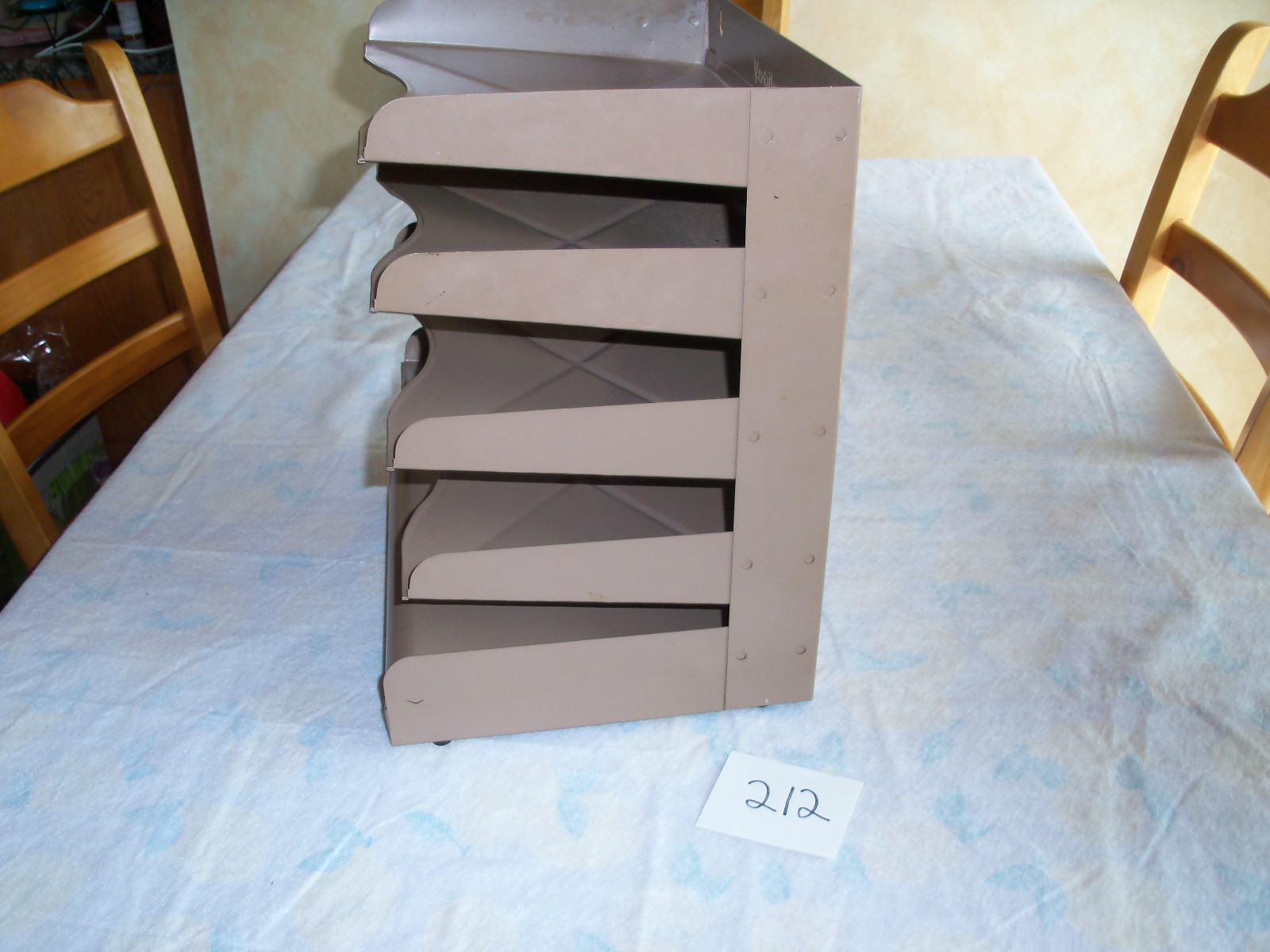 Nice VTG VERTIFLEX Industrial Metal Desk Paper Tray Organizer 5 Tier Slot File
