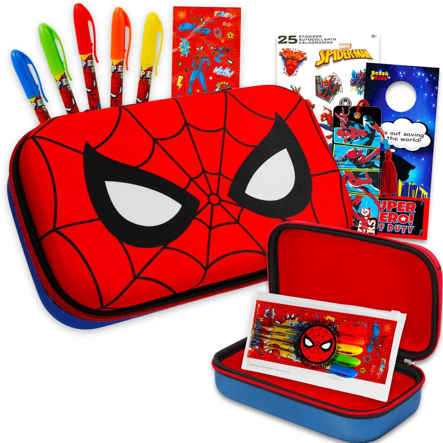 Spiderman Pencil Box Set – Marvel School Supplies Bundle with Pencil Case, Pe…